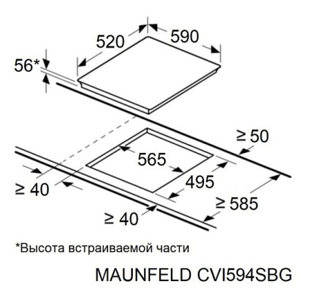 Варочная поверхность MAUNFELD CVI594SBG