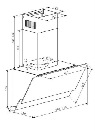 Вытяжка Maunfeld plym soft 60 черное стекло