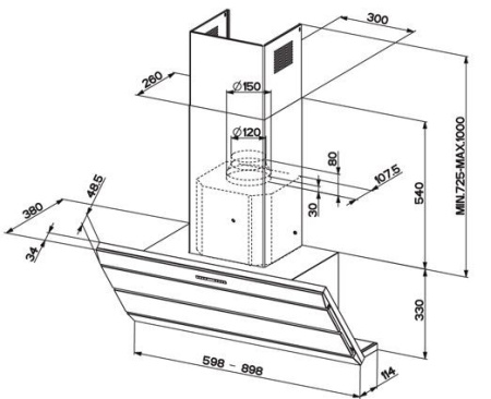 Вытяжка FABER ORIZZONTE PLUS EG8 X/V A90 Logic