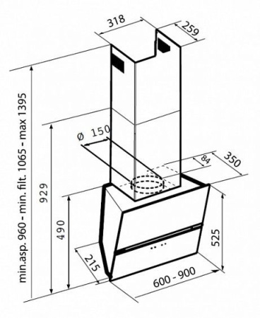 Вытяжка Korting KHC 99080 GB
