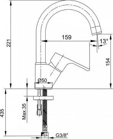 Смеситель E.C.A. Niobe 102188054EX