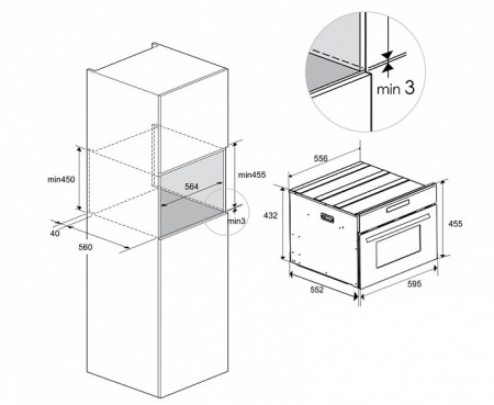 Духовой шкаф MEFERI MEO609BK MICROWAVE