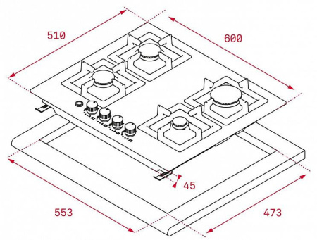 Варочная панель TEKA EFX 60.1 4G AI AL DR CI NAT
