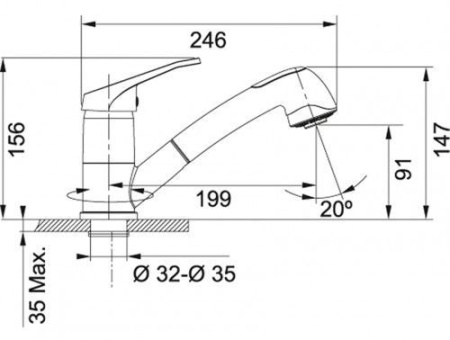 Смеситель FRANKE 115.0275.359 FRANKE Senga белый