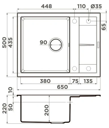Кухонная мойка OMOIKIRI Sumi 65A-MO (4997468)