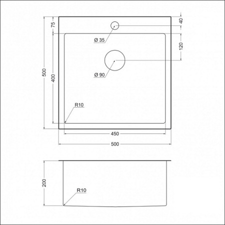Кухонная мойка EMAR EMB-117A PVD Nano Dark