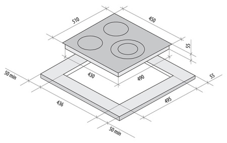 Стеклокерамическая панель Fornelli PV 45 DELIZIA WH