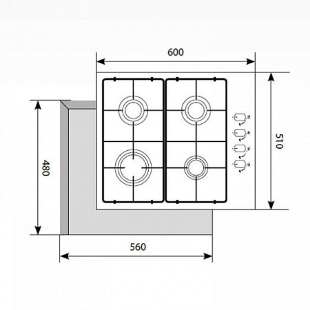 Газовая поверхность LEX GVS 644-1 IX