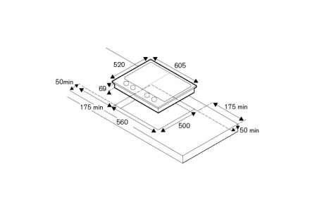 Варочная поверхность BERTAZZONI PM6030X