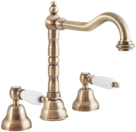 Смеситель CEZARES FIRST-BLS2-02-Bi бронза/ручка белая