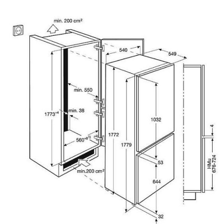 Холодильник встраиваемый ZANUSSI zbb 29430 sa