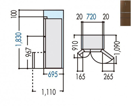 Холодильник PANASONIC NR-D535YG-T8