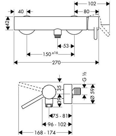 Смеситель AXOR Starck 10611000 хром