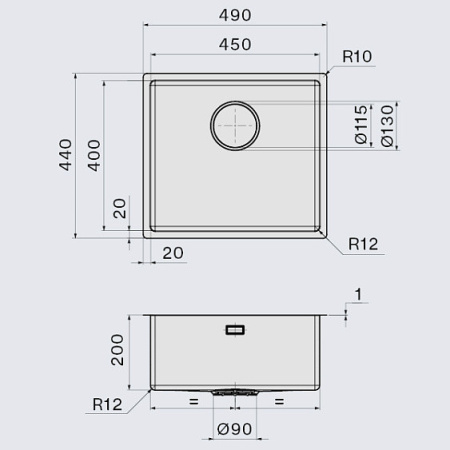 Кухонная мойка FALMEC COMO 45 F