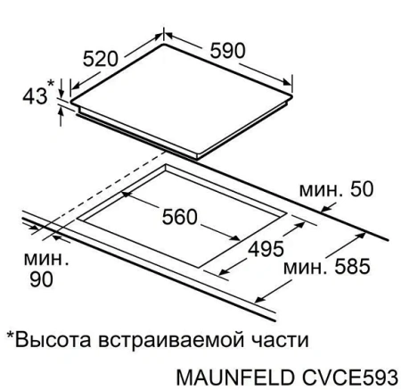 Варочная поверхность MAUNFELD CVCE593TBK