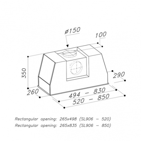 Вытяжка SIRIUS SLTC919 IX 50