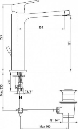 Смеситель E.C.A. Tiera 102188013EX