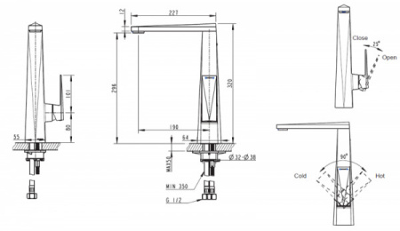 Смеситель BRAVAT Iceberg F776110G-2