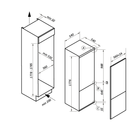 Встраиваемый холодильник MAUNFELD MBF177NFFW