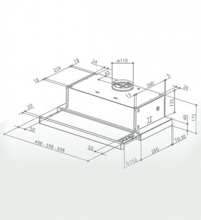 Вытяжка FABER 110.0260.728  FLEXA M6/40  AM/INOX A60, м/кассета