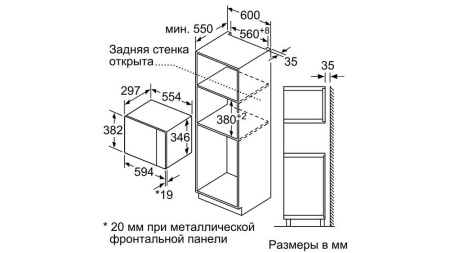 Встраиваемая микроволновая печь BOSCH BFL 524MB0