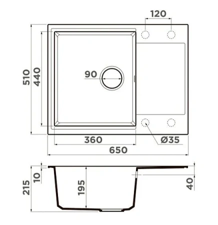 Кухонная мойка OMOIKIRI Daisen 65-WH (4997523)