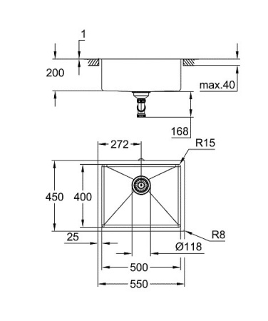 Кухонная мойка GROHE K700U 31574SD1