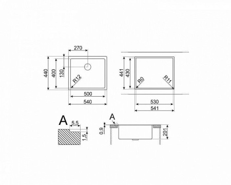 Кухонная мойка SMEG VR12S50