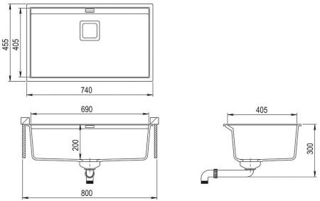 Кухонная мойка AQUASANITA Delicia SQD101AW (alumetallic 202)
