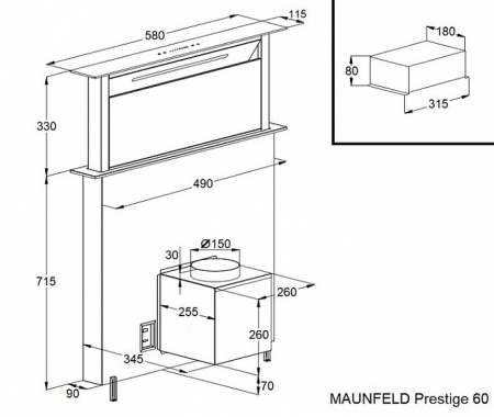 Вытяжка MAUNFELD Prestige 60 черный