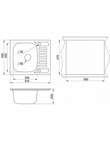 Кухонная мойка EMAR EMQ-1575.Q топаз
