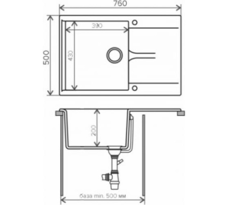 Кухонная мойка POLYGRAN Gals-760 №14 серый
