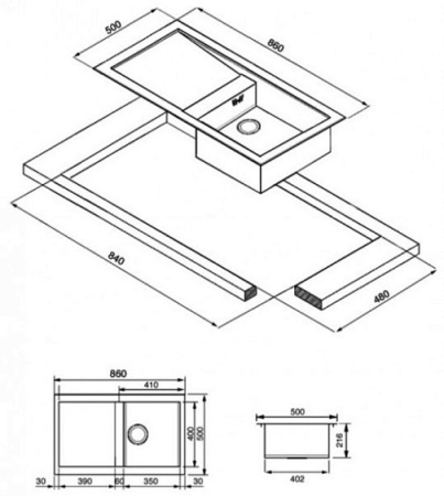 Кухонная мойка SMEG lqr861f-2