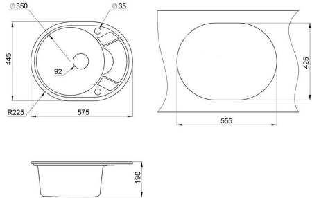 Кухонная мойка EMAR EMQ-1575.C опал