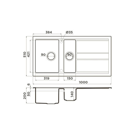 Кухонная мойка OMOIKIRI Kitagawa 100-2-GB 4993805 графит