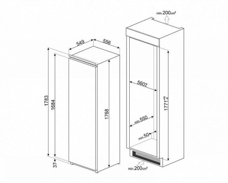 Холодильник SMEG S8L174D3E