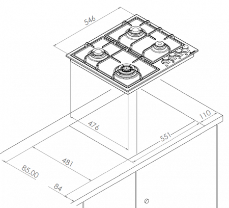 Варочная поверхность MONSHER MHG 62 X