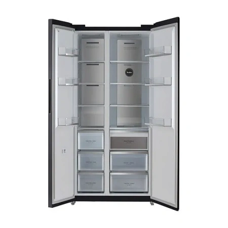 Холодильник TESLER RSD-537BI BLACK GLASS