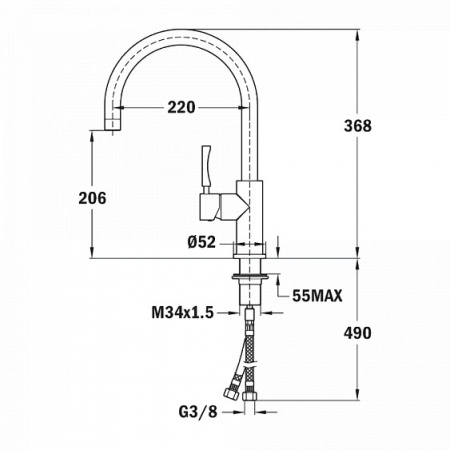 Смеситель для мойки TEKA inx 915 stainless steel