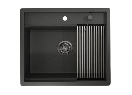 Кухонная мойка GRANULA KS-6051 черный/матовый