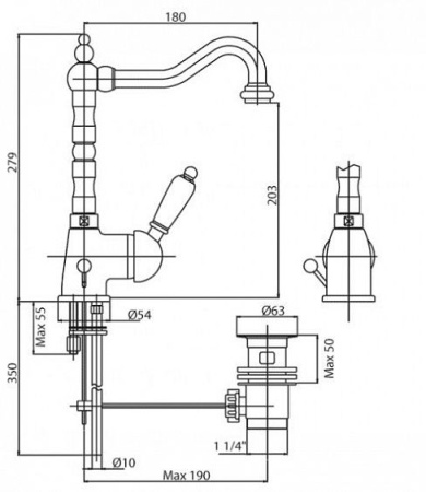 Смеситель CEZARES Elite-LSM2-03/24-Nc