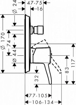 Смеситель HANSGROHE Metropol Classic 31345000 хром