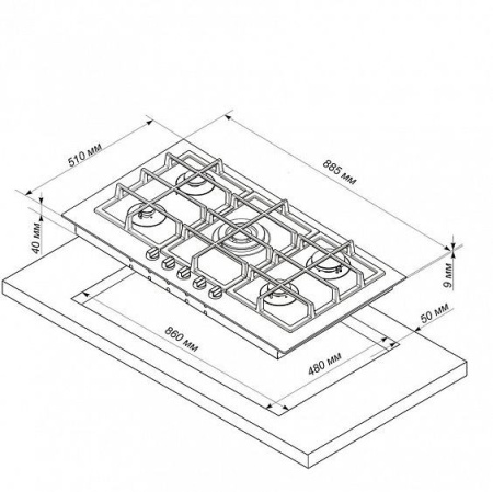 Варочная панель ELECTRONICSDELUXE GG51130245ftc005