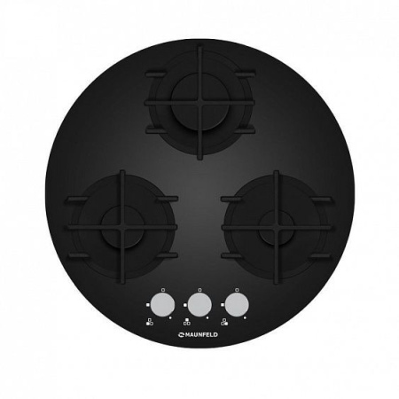 Газовая поверхность MAUNFELD MGHG.53.19B_BLACK GLASS_Round