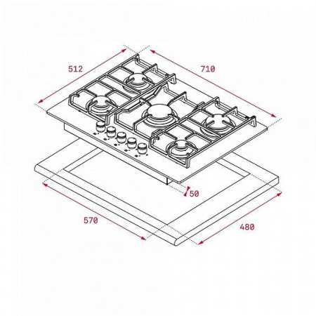 Газовая поверхность TEKA cgw lux 70 5g ai al tr ci nat