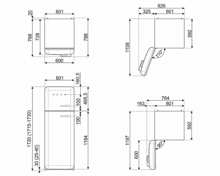 Холодильник SMEG FAB30LPK3