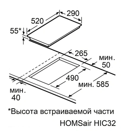 Варочная поверхность HOMSair HIC32SBG Inverter