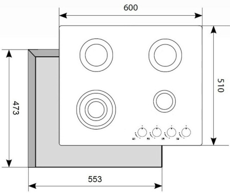 Газовая панель AKPO PGA 604 RGC-T BL
