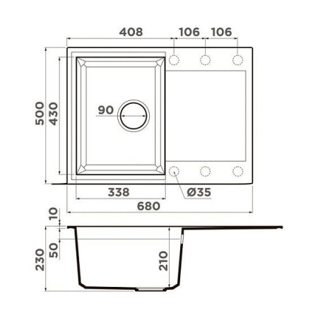 Кухонная мойка OMOIKIRI Sakaime 68-DC  (4993192)