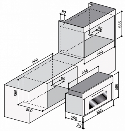 Электрический духовой шкаф ILVE 900-CMP/BLY
